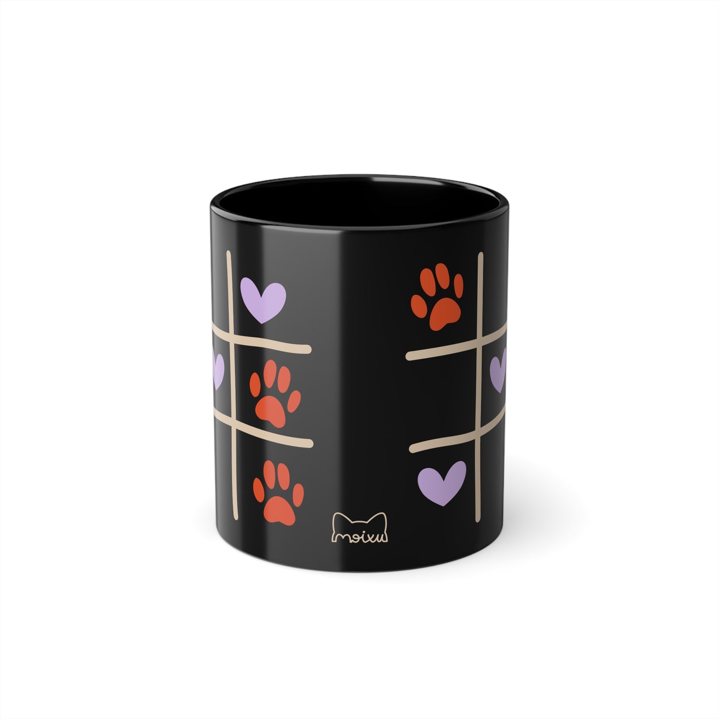 Taza Negra “Tic-Tac-Cat” (11oz)