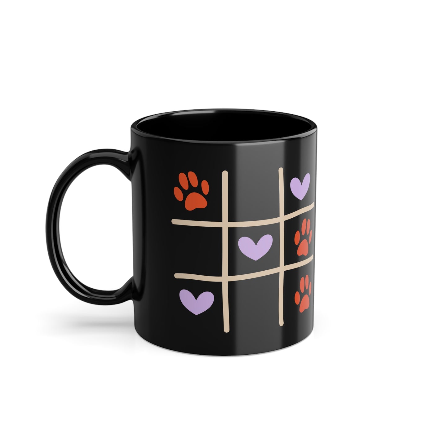 Taza Negra “Tic-Tac-Cat” (11oz)